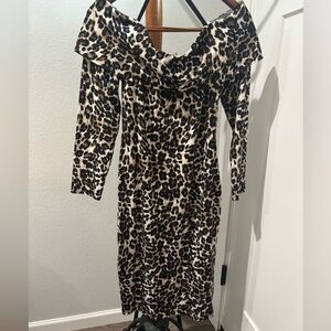 Premier Leopard Pattern Long Sleeve Dress